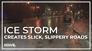 Downtown Vancouver under sheet of ice