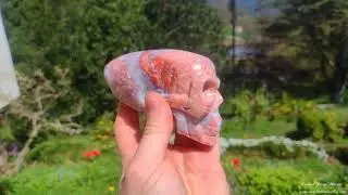 Cr&acirc;ne de Cristal Alien Gardien des Etoiles Agate Orange
