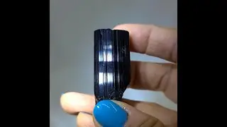 Black tourmaline raw stone with natural rainbow iridescence - TR28