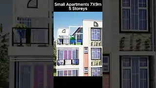 Small Apartments/ 3 bedrooms (7X9m) 5 storeys #housedesign  #Apartments  #2dplan #smallhousedesign