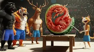 Skinny Cat Wins the Watermelon Carving Championship &ndash; The Most Emotional Transformation Ever!