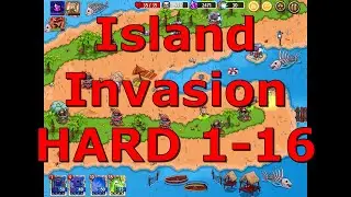 Crazy Defense Heroes #164 &ndash; ISLAND INVASION, HARD perfectly map 1-16