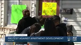 Rose Park residents protest homes being torn down, future apartment building development