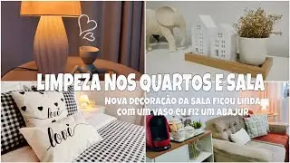 LIMPEZA E NOVA DECORAÇÃO/FIZ UM NOVO ABAJUR PRA SALA/ARRASTEI TUDO PRA LIMPAR/DESCULPA MAS FALEI 😞