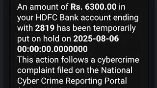 Cybercrime Bank Account Money hold lien amount || Cybercrime Bank Account Unfreeze kab karega 😭
