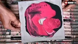 Three Colors in One Amazing Dirty Pour Glass - Acrylic Pouring art 