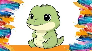 Cute Crocodile Drawing 🐊💚 | Drawing & Coloring for Kids