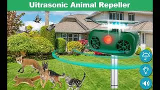 Heyouou Solar Animal Repeller, Ultrasonic Pest Animal Repellent Waterproof Outdoor Animal Repeller