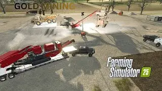 Farming Simulator 25 Gold Mining with special guest. my son