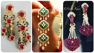 Stunningly Gorgeous Antique Style Earrings Desingns With Ruby Emerald  And Different Stones