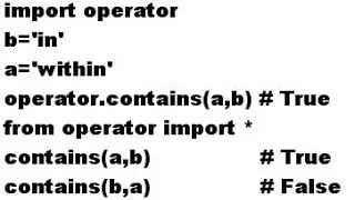 Python operator.contains(a,b)
