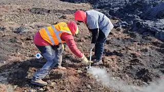 *LAVA SCIENCE*: Sampling Red Hot LAVA on Iceland, 2024 #lava #geology #science #volcano #eruption