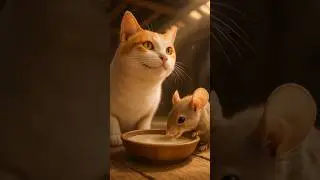 The Cat Who Shared Her Milk 🐱❤️🐭 | Heartwarming Animal Story for Kids #shorts #viralshorts