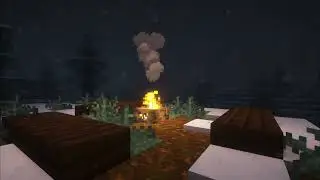 Atmospheric video. Sounds of fire. Winter. Minecraft/Атмосферное видео. Звуки костра. Зима.