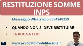 RESTITUZIONE SOMME INPS