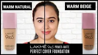 LAKME 9 to 5 Primer + Matte Foundation | Full Face Swatches & Review | Waysheblushes