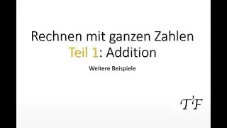 Ganze Zahlen addieren: Beispiele