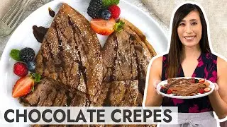 EASY Chocolate Crepes Recipe (2-ways!)