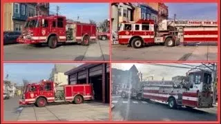 Passaic NJ Fire Department Engine 4 and Ladder 1 Responding out of Westside Firehouse Jan 6th 2022