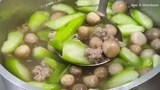 Luffa Gourd and Mushrooms Soup Recipe