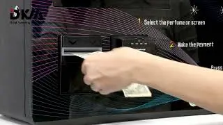 perfume spraying vending machine with cash acceptor