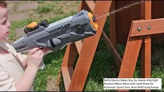 Electric Water Gun, High Powered Water Blasts with Light, Powerful Automatic Squirt Gun, Auto Refill