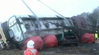 Air Bag Recovery of Rolled Petrol Tanker Exercise