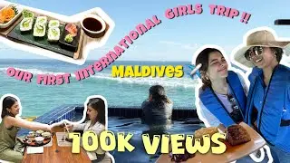 MALDIVES gummaalam 😍💃🏻| PART 1| Our first International trip TOGETHER 🩵 #maldives  #girlstrip