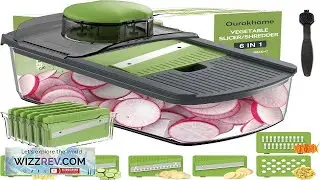 Овощерезка-мандолина Ourokhome для кухни, безопасная для рук, с 6 отделениями.
