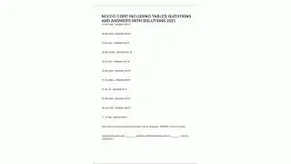 NCCCO CORE INCLUDING TABLES QUESTIONS AND ANSWERS WITH SOLUTIONS 20251115