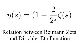 Relation between Reimann Zeta Function and Dirichlet Eta Function