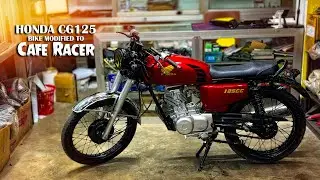 Honda Cg125 bike modification I Cg125cc bike modified into cafe racer in BD @Bike Parlour