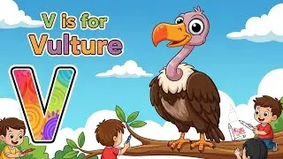 V Is for Vulture 🦅 | ABC Coloring Page for Kids | Color & Learn #ABCLearning #KidsColoring