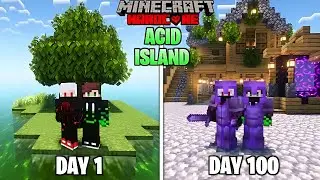 We Survived 100 Days in Toxic ACID ISLAND in Minecraft Hardcore