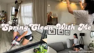 PEACEFUL SPRING CLEAN WITH ME | SILENT CLEANING THERAPY 🌸🧹✨ #springcleaning #cleaningmotivation #mom