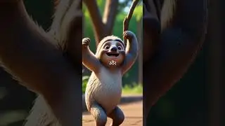 Sloth ne race me hissa liya #shorts#sloth#animals#hindistoriesanimals #cartoon#animation#jangal