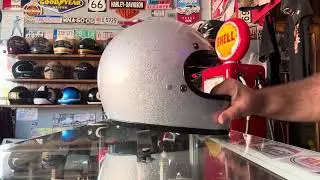 285&euro; Capacete Vintage Brite Silver Metal Flakes Helmet Open Face Aberto