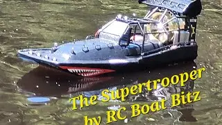 Heavily modified Proboat Aerotrooper airboat turn fin test