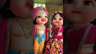 Beautiful Radha Krishna Theme Cute Ganpati Bappa Murti 😍 #cuteganesha #cutebappa #ganesha #2025