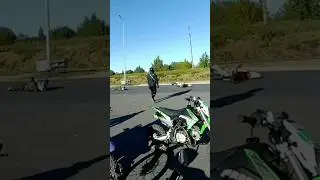 12 o'clock на питбайке с падением