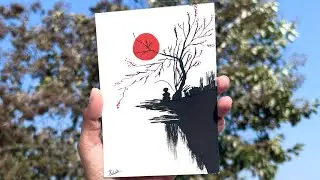 How To Paint A Man Under the Red Sun | Easy | Painting | Step By Step Tutorial |