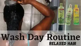 Relaxed Hair Routine | Relaxed Hair Wash Day 2021 At Home | Hannydoff’s Life