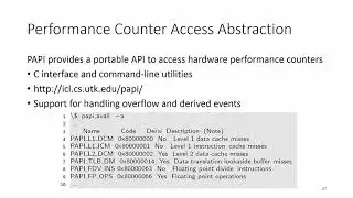 Performance analysis and tuning  Hardware interaction