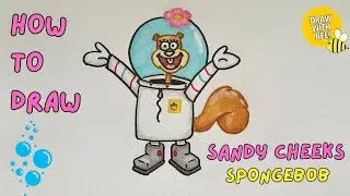 How to draw Sandy Cheeks from SpongeBob 🐿️ @DrawwithBee 