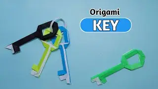 Tutorial on how to make a key shape origami || easy origami key shapes