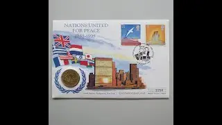 1995 Nations United For Peace &pound;2 Pounds Coin Cover - UK First Day Covers