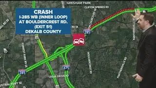 Lanes re-opening after crash on I-285 WB in DeKalb County at Bouldercrest Road