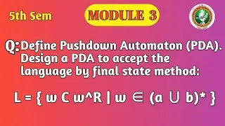 VTU | 5-й семестр, TOC | Автомат с магазинной памятью | Разработка PDA для wCwᴿ | Метод конечного...