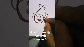 How to draw seal 🦭 fish with number 6