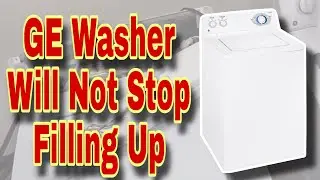 Стиральная машина GE продолжает наполняться водой.